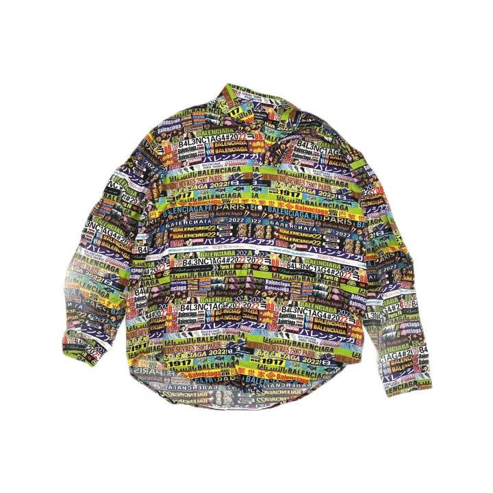 Balenciaga Balenciaga SS22 Colorful Print Long Sleeve Shirt 0079 Size US M / EU 48-50 / 2 - 2 Thumbnail