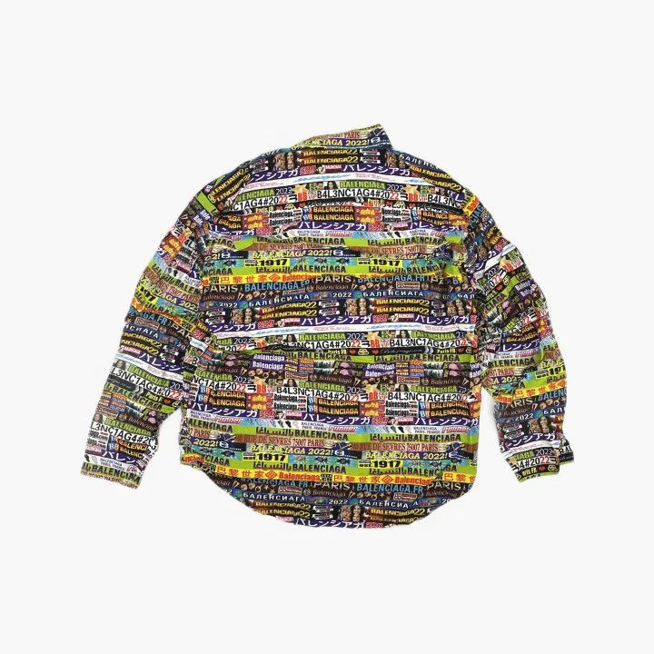 Balenciaga Balenciaga SS22 Colorful Print Long Sleeve Shirt 0079 Size US M / EU 48-50 / 2 - 3 Thumbnail