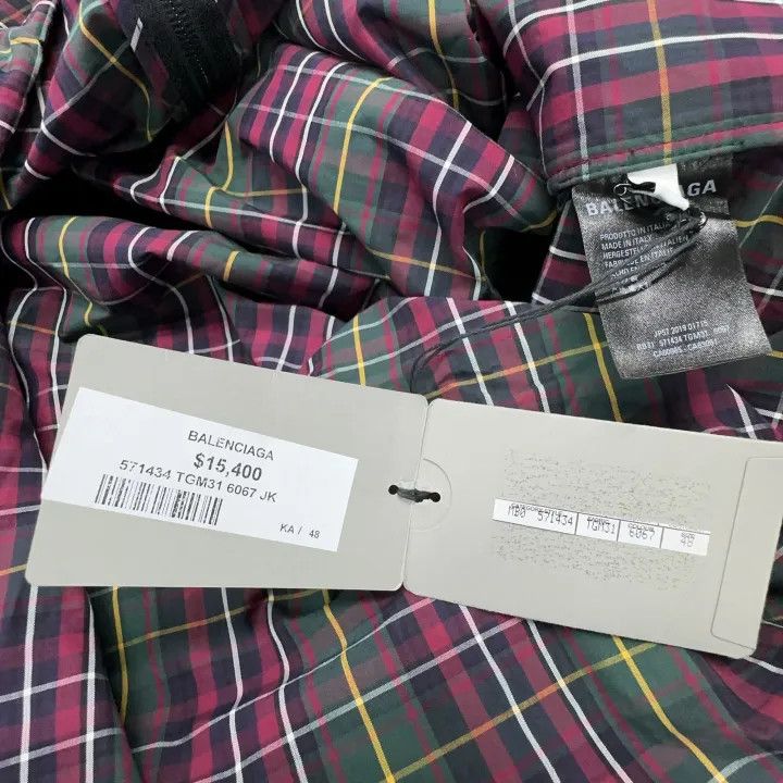 Balenciaga Balenciaga Plaid Zip-Up Jacket for Men 0079 Size US L / EU 52-54 / 3 - 7 Thumbnail