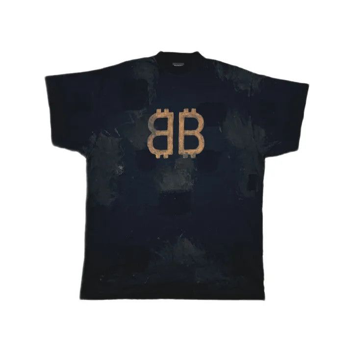 Balenciaga Balenciaga Black Letter Print Short Sleeve T-Shirt 0079 Size US M / EU 48-50 / 2 - 2 Thumbnail