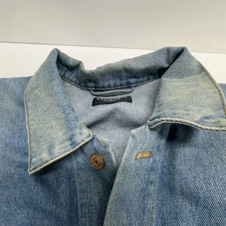 Balenciaga Balenciaga Blue Logo Embroidered Denim Jacket 0079 Size US XS / EU 42 / 0 - 6 Thumbnail