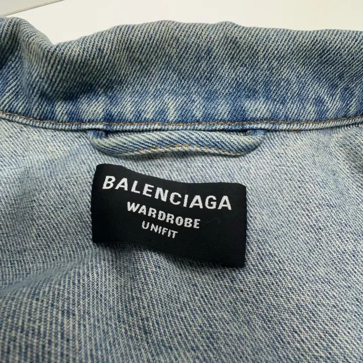 Balenciaga Balenciaga Blue Logo Embroidered Denim Jacket 0079 Size US XS / EU 42 / 0 - 5 Thumbnail