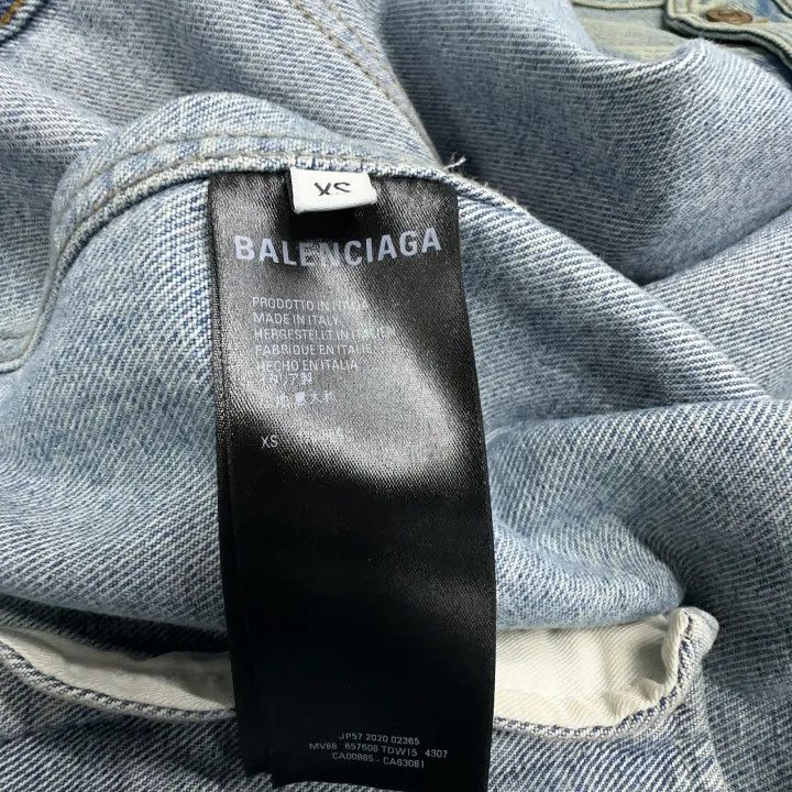 Balenciaga Balenciaga Blue Logo Embroidered Denim Jacket 0079 Size US XS / EU 42 / 0 - 4 Thumbnail