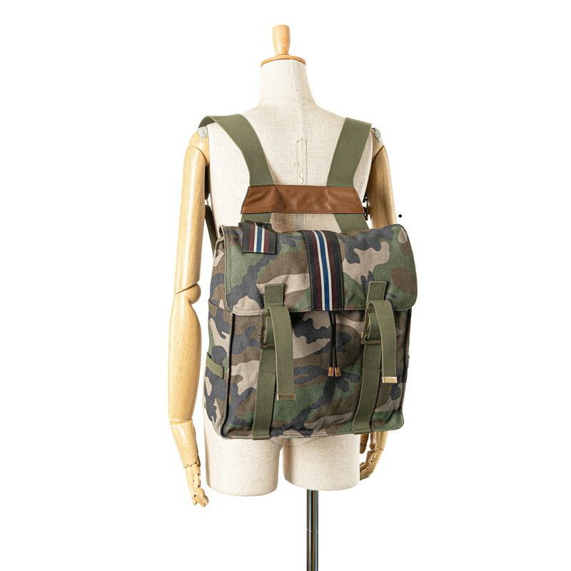 Valentino Valentino Valentino Camouflage Canvas Leather Backpack Canvas Backpack Size ONE SIZE - 13 Thumbnail