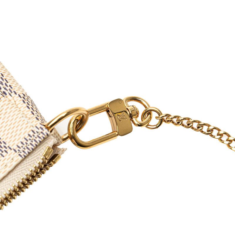 Louis Vuitton Louis Vuitton Louis Vuitton Mini Pochette Accessoires Damier Azur Accessory Pouch Canvas Handbag N58010 Size ONE SIZE - 4 Thumbnail