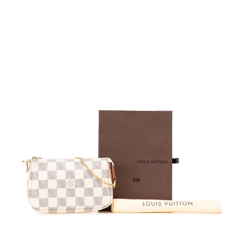 Louis Vuitton Louis Vuitton Louis Vuitton Mini Pochette Accessoires Damier Azur Accessory Pouch Canvas Handbag N58010 Size ONE SIZE - 11 Thumbnail