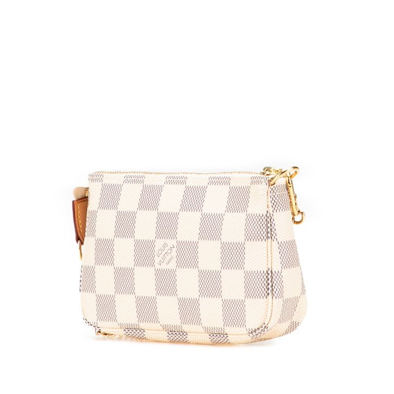 Louis Vuitton Louis Vuitton Louis Vuitton Mini Pochette Accessoires Damier Azur Accessory Pouch Canvas Handbag N58010 Size ONE SIZE - 2 Thumbnail