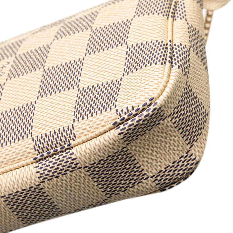 Louis Vuitton Louis Vuitton Louis Vuitton Mini Pochette Accessoires Damier Azur Accessory Pouch Canvas Handbag N58010 Size ONE SIZE - 5 Thumbnail