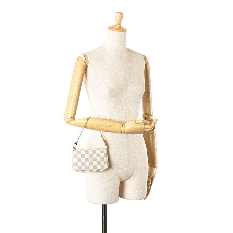 Louis Vuitton Louis Vuitton Louis Vuitton Mini Pochette Accessoires Damier Azur Accessory Pouch Canvas Handbag N58010 Size ONE SIZE - 12 Thumbnail