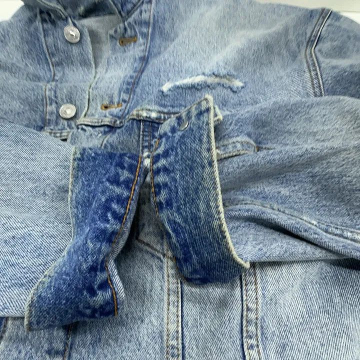 Balenciaga Balenciaga FW21 Logo Loose Denim Jacket 0079 Size US XS / EU 42 / 0 - 8 Thumbnail