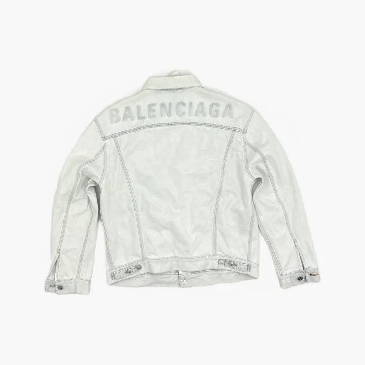 Balenciaga Balenciaga Embroidered Logo Denim Jacket Light Blue 0079 Size US S / EU 44-46 / 1 - 3 Thumbnail