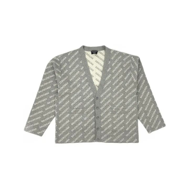 Balenciaga Balenciaga Allover Logo Knit Cardigan for Men 0079 Size US L / EU 52-54 / 3 - 2 Thumbnail