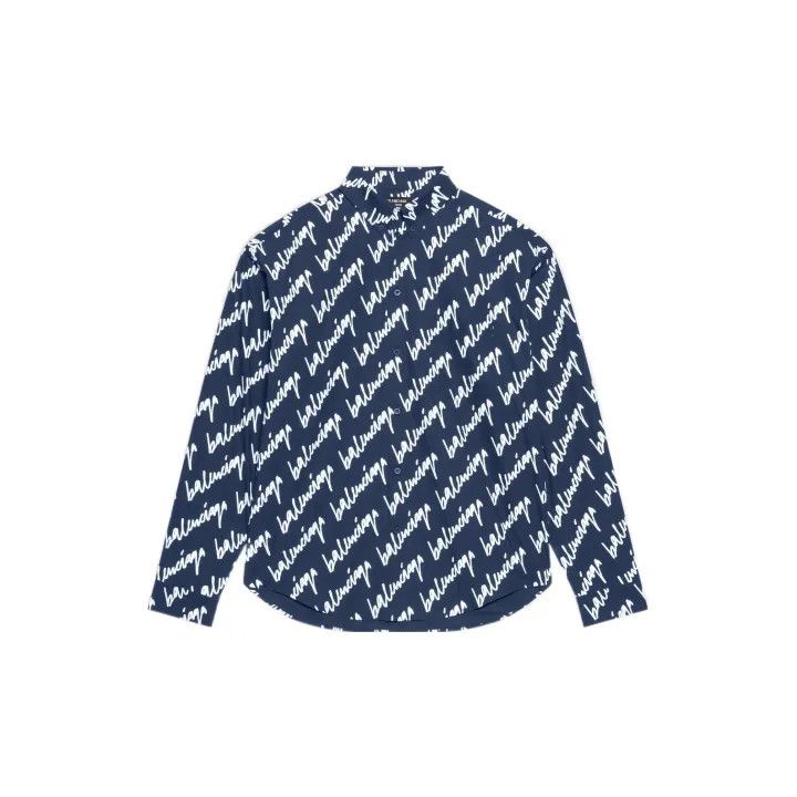 Balenciaga Balenciaga SS22 Logo Print Long Sleeve Shirt 0079 Size US M / EU 48-50 / 2 - 2 Thumbnail