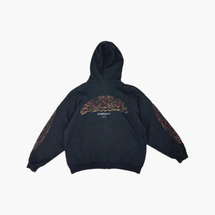 Balenciaga Balenciaga Black Graphic Zip Hoodie for Men 0079 Size US S / EU 44-46 / 1 - 3 Thumbnail