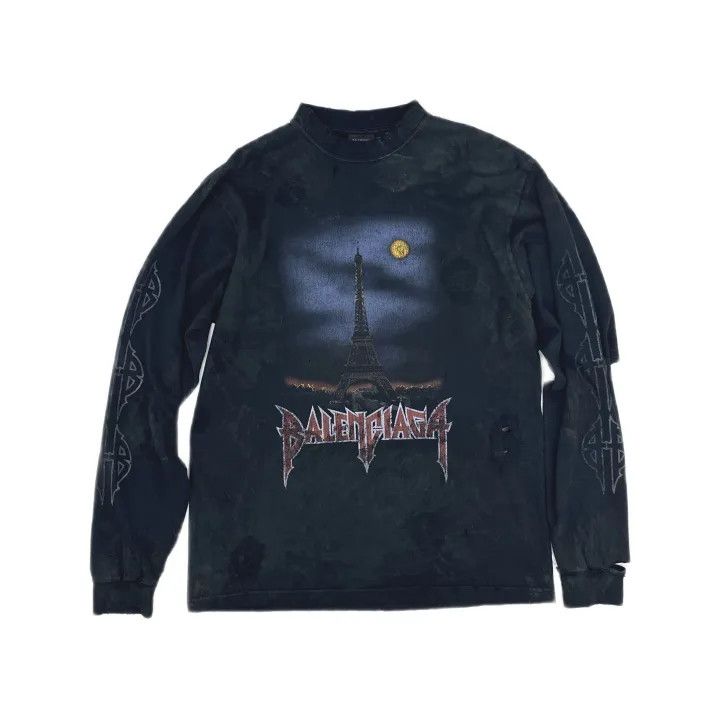 Balenciaga Balenciaga Graphic Print Oversized Long Sleeve T-Shirt 0079 Size US XS / EU 42 / 0 - 2 Thumbnail