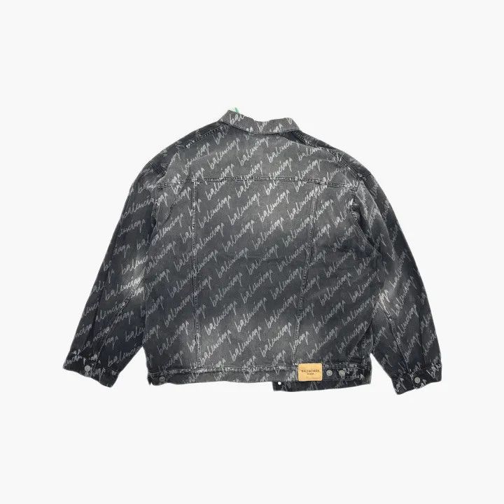 Balenciaga Balenciaga Allover Logo Long Sleeve Denim Jacket 0079 Size US L / EU 52-54 / 3 - 3 Thumbnail