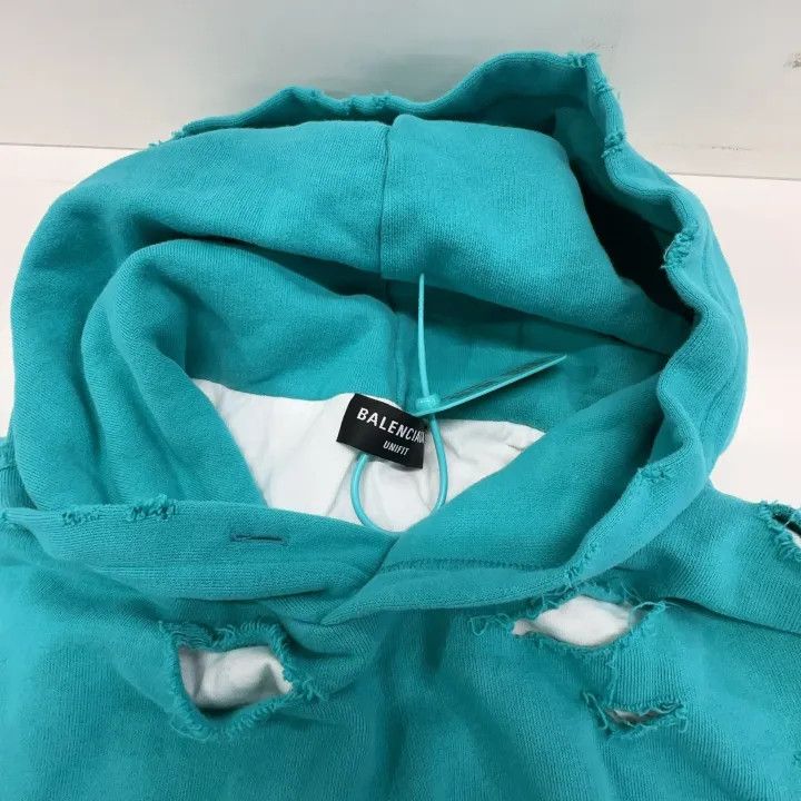 Balenciaga Balenciaga Distressed Logo Hooded Sweatshirt for Men 0079 Size US M / EU 48-50 / 2 - 7 Thumbnail