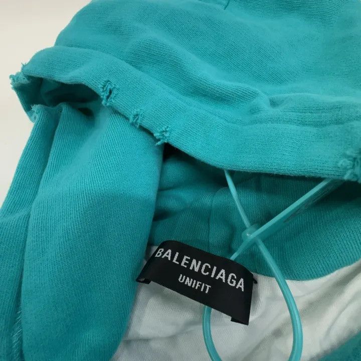 Balenciaga Balenciaga Distressed Logo Hooded Sweatshirt for Men 0079 Size US M / EU 48-50 / 2 - 6 Thumbnail
