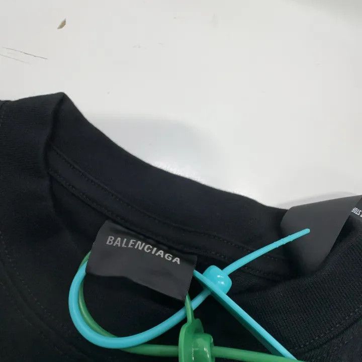 Balenciaga Balenciaga Black Logo Embroidered Short Sleeve T-Shirt 0079 Size US XS / EU 42 / 0 - 5 Thumbnail
