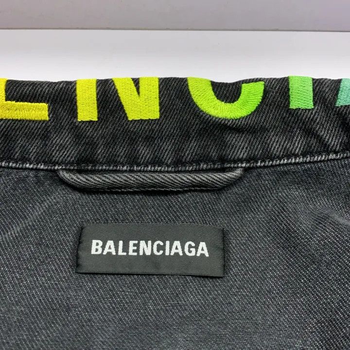 Balenciaga Balenciaga Colorful Logo Denim Jacket 0079 Size US L / EU 52-54 / 3 - 2 Thumbnail