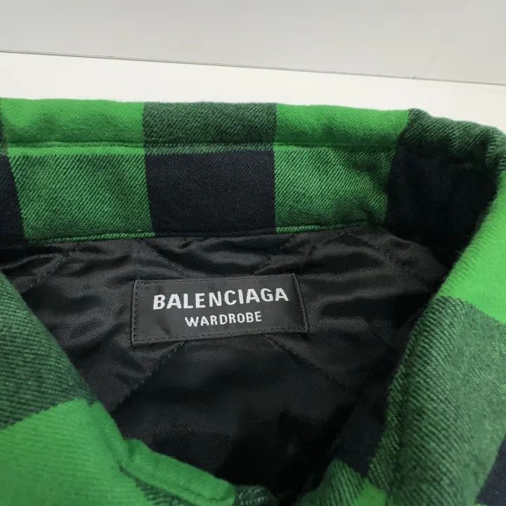 Balenciaga Balenciaga Green Check Long Sleeve Shirt 0079 Size US S / EU 44-46 / 1 - 4 Thumbnail