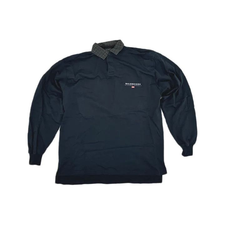 Balenciaga Balenciaga Black Long Sleeve Polo Shirt 0079 Size US M / EU 48-50 / 2 - 2 Thumbnail