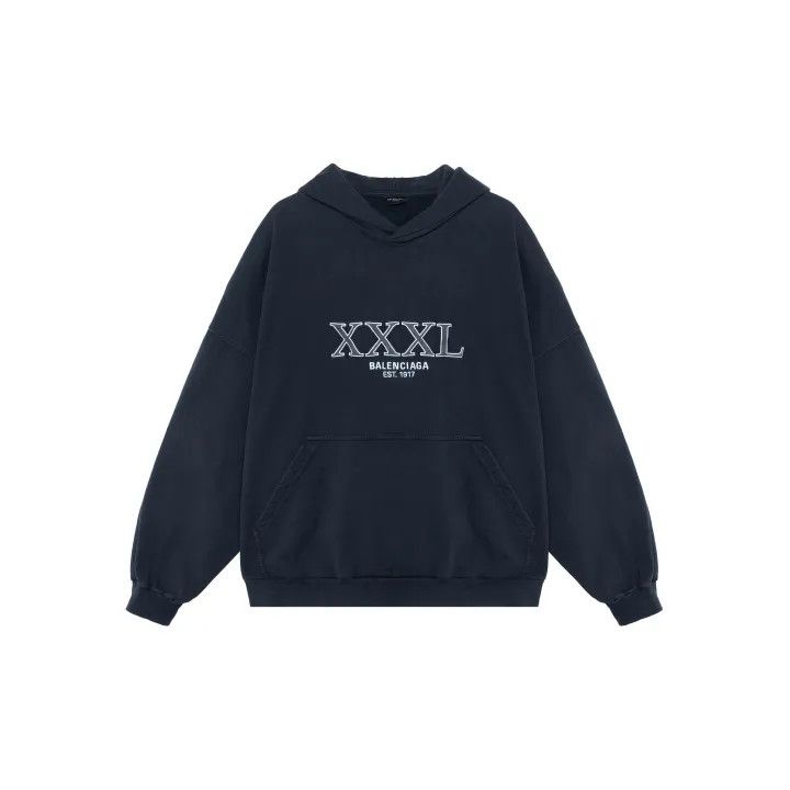Balenciaga Balenciaga Black Logo Long Sleeve Hoodie 0079 Size US M / EU 48-50 / 2 - 2 Thumbnail