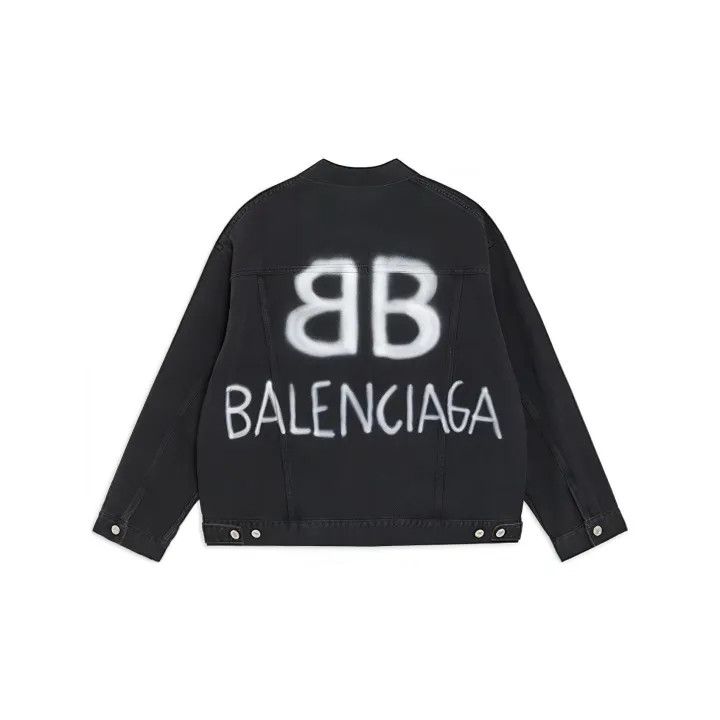 Balenciaga Balenciaga Graffiti Long Sleeve Denim Jacket 0079 Size US S / EU 44-46 / 1 - 2 Thumbnail