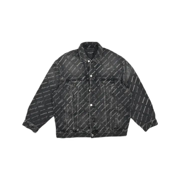 Balenciaga Balenciaga Black Logo Print Denim Jacket 0079 Size US S / EU 44-46 / 1 - 2 Thumbnail