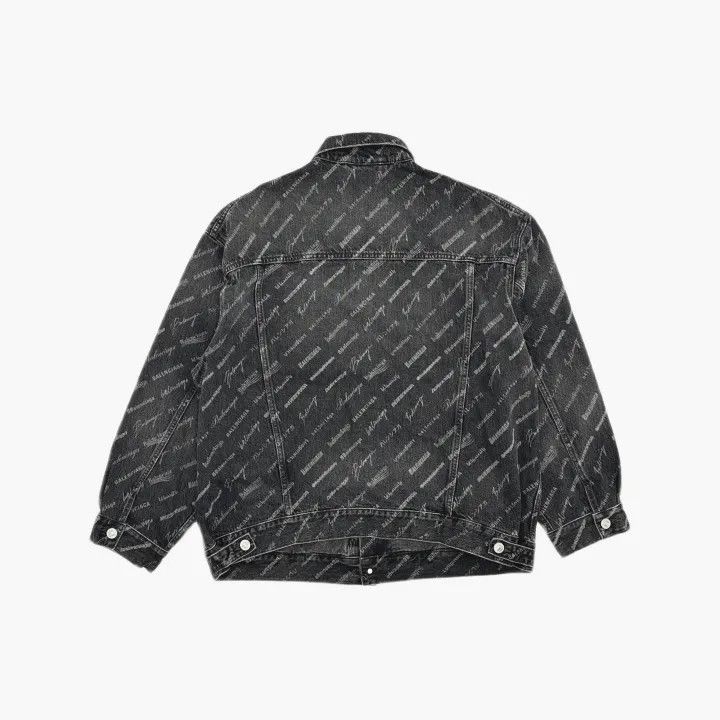 Balenciaga Balenciaga Black Logo Print Denim Jacket 0079 Size US S / EU 44-46 / 1 - 3 Thumbnail