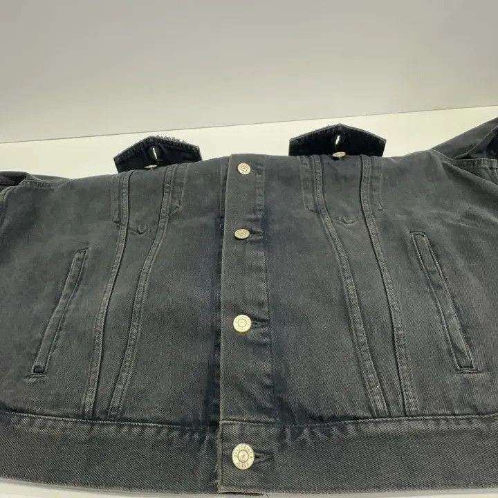 Balenciaga Balenciaga Black Graphic Long Sleeve Denim Jacket 0079 Size US S / EU 44-46 / 1 - 9 Thumbnail