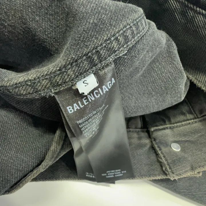 Balenciaga Balenciaga Black Graphic Long Sleeve Denim Jacket 0079 Size US S / EU 44-46 / 1 - 5 Thumbnail