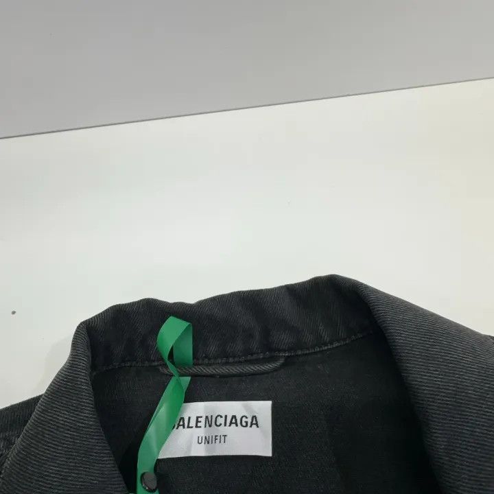 Balenciaga Balenciaga Black Graphic Long Sleeve Denim Jacket 0079 Size US S / EU 44-46 / 1 - 6 Thumbnail