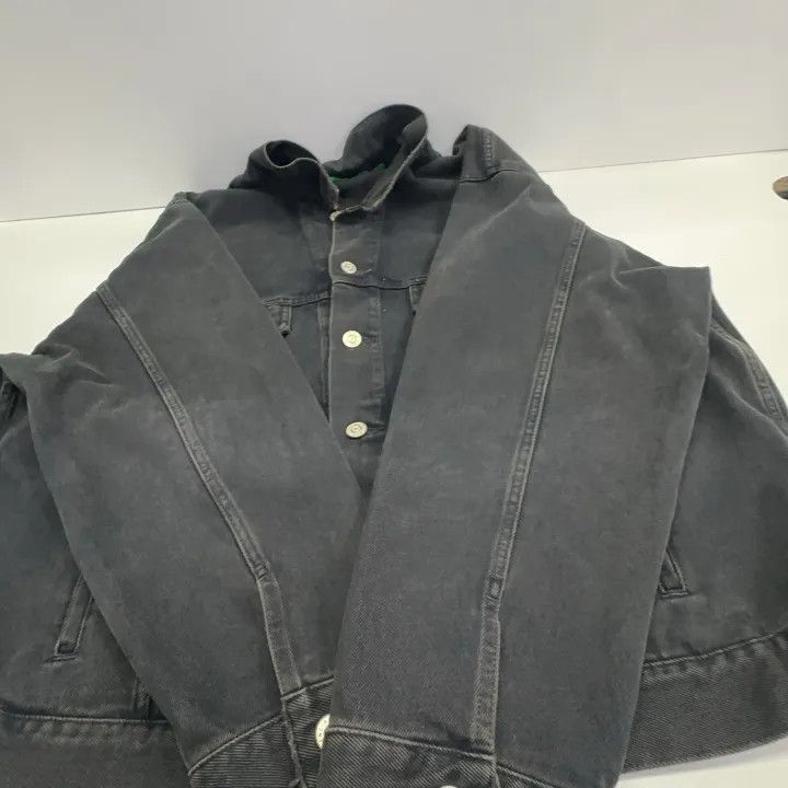 Balenciaga Balenciaga Black Graphic Long Sleeve Denim Jacket 0079 Size US S / EU 44-46 / 1 - 11 Thumbnail