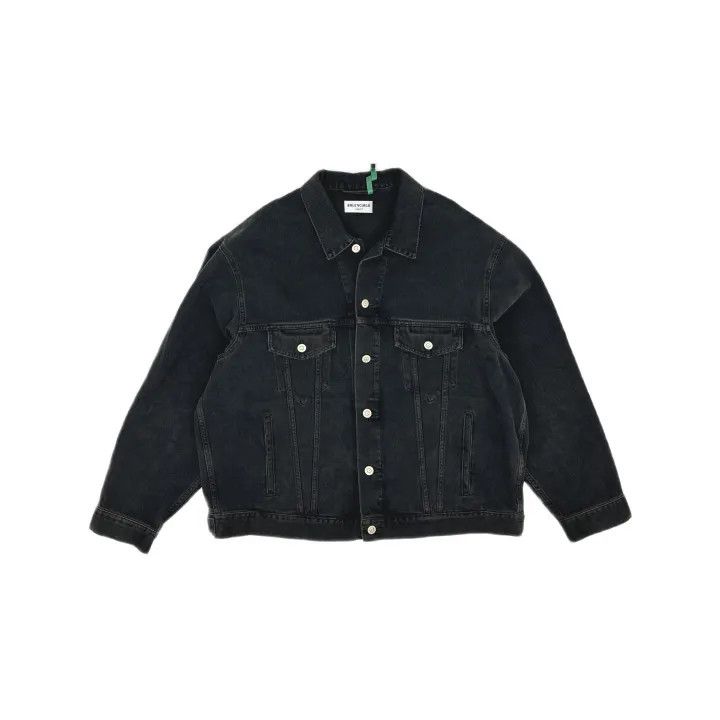 Balenciaga Balenciaga Black Graphic Long Sleeve Denim Jacket 0079 Size US S / EU 44-46 / 1 - 2 Thumbnail