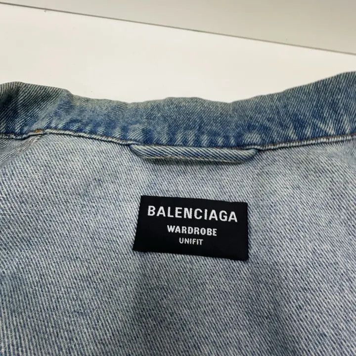 Balenciaga Balenciaga Classic Logo Embroidered Denim Jacket 0079 Size US L / EU 52-54 / 3 - 6 Thumbnail