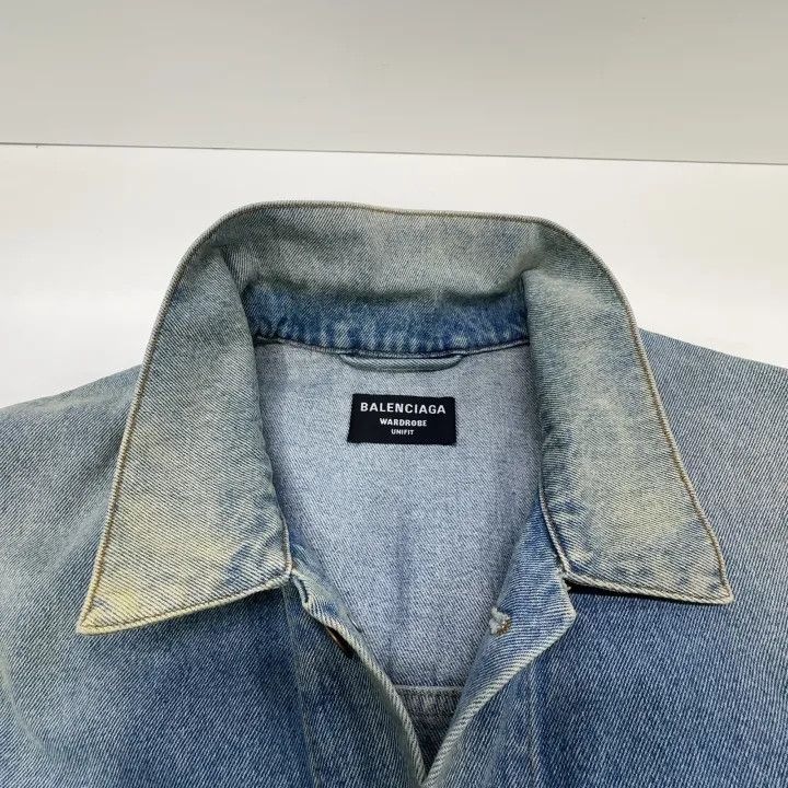 Balenciaga Balenciaga Classic Logo Embroidered Denim Jacket 0079 Size US L / EU 52-54 / 3 - 7 Thumbnail