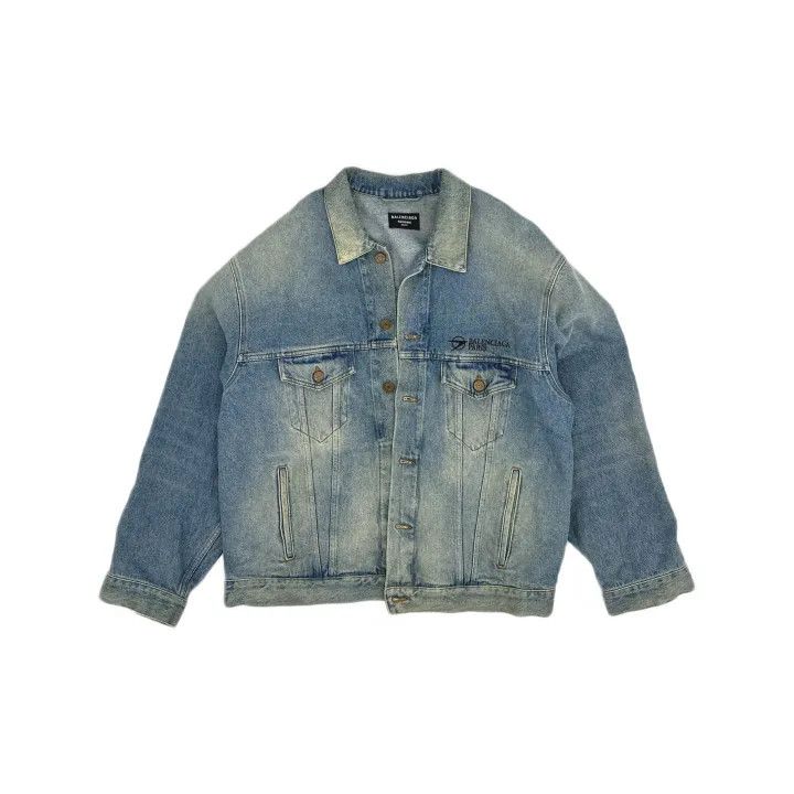 Balenciaga Balenciaga Classic Logo Embroidered Denim Jacket 0079 Size US L / EU 52-54 / 3 - 2 Thumbnail