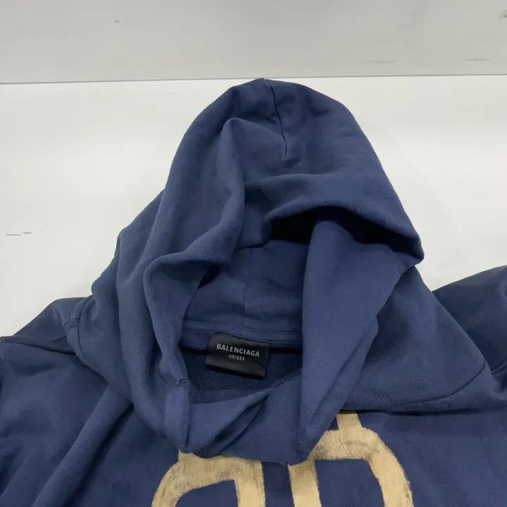 Balenciaga Balenciaga Navy Logo Hoodie for Men and Women 0079 Size US L / EU 52-54 / 3 - 7 Thumbnail