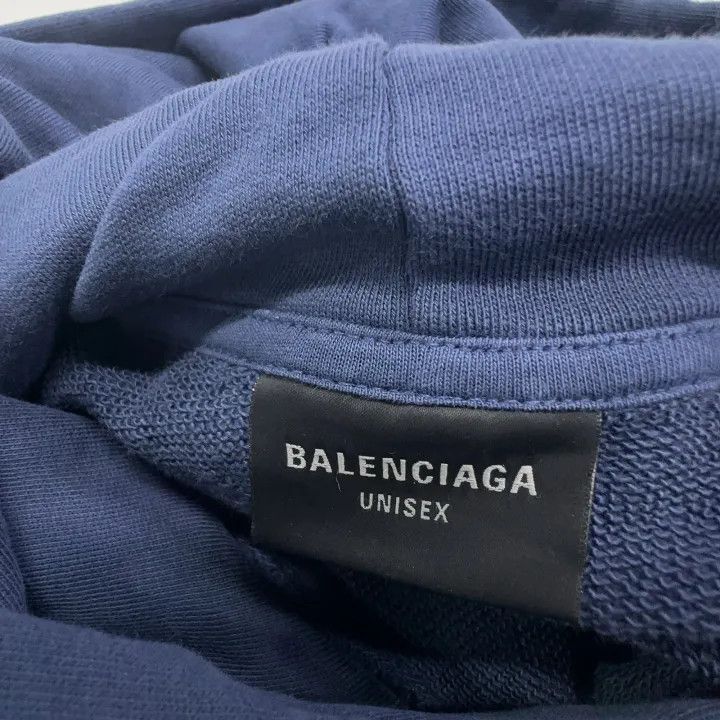 Balenciaga Balenciaga Navy Logo Hoodie for Men and Women 0079 Size US L / EU 52-54 / 3 - 6 Thumbnail