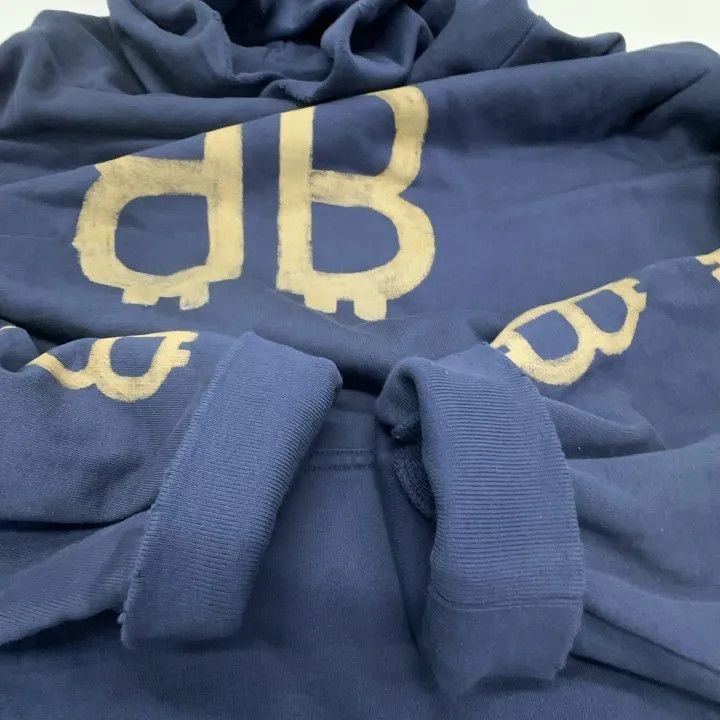 Balenciaga Balenciaga Navy Logo Hoodie for Men and Women 0079 Size US L / EU 52-54 / 3 - 9 Thumbnail