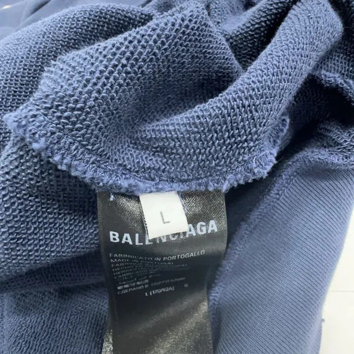 Balenciaga Balenciaga Navy Logo Hoodie for Men and Women 0079 Size US L / EU 52-54 / 3 - 4 Thumbnail