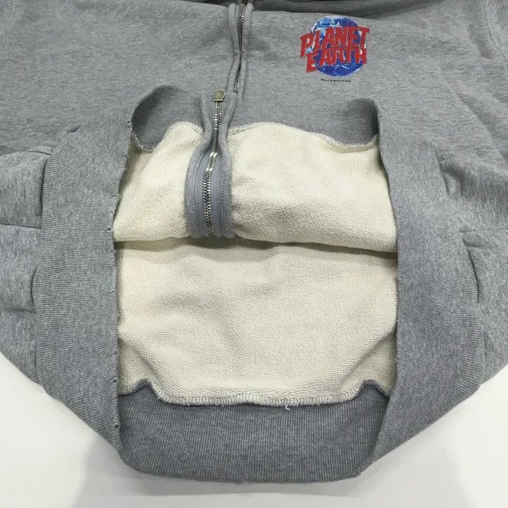 Balenciaga Balenciaga Earth Pattern Zip-Up Hoodie 0079 Size US L / EU 52-54 / 3 - 9 Thumbnail