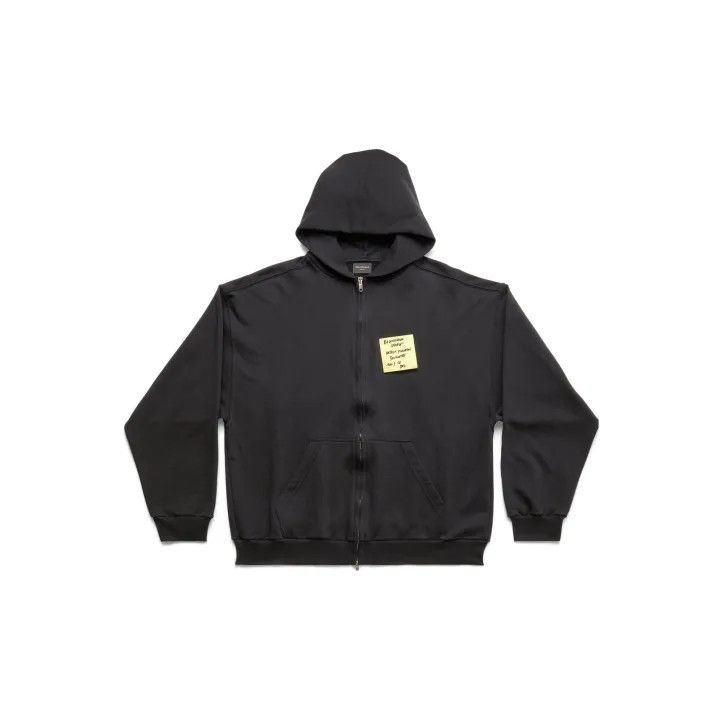 Balenciaga Balenciaga Unisex Black Zip Hoodie with Logo 0079 Size US XS / EU 42 / 0 - 2 Thumbnail