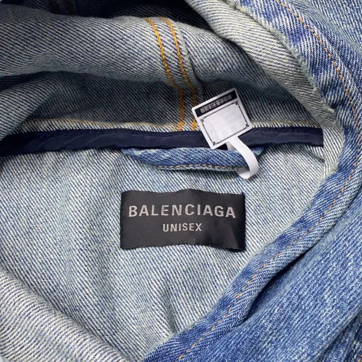Balenciaga Balenciaga Blue Long Sleeve Denim Hoodie 0079 Size US S / EU 44-46 / 1 - 3 Thumbnail