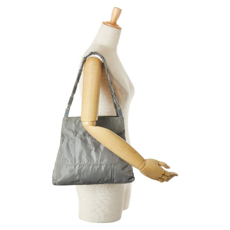 Prada Prada Prada Triangle Logo Plate Nylon Leather Tote Bag Leather Tote Bag B8851 Size ONE SIZE - 12 Thumbnail