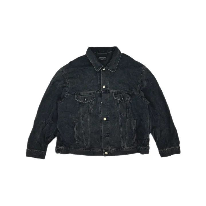 Balenciaga Balenciaga Black Logo Denim Jacket 0079 Size US M / EU 48-50 / 2 - 2 Thumbnail