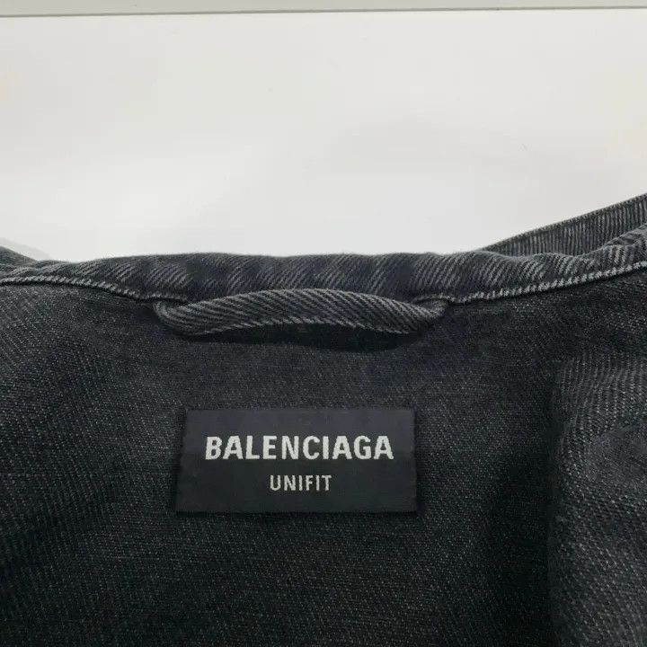 Balenciaga Balenciaga Black Logo Denim Jacket 0079 Size US M / EU 48-50 / 2 - 6 Thumbnail