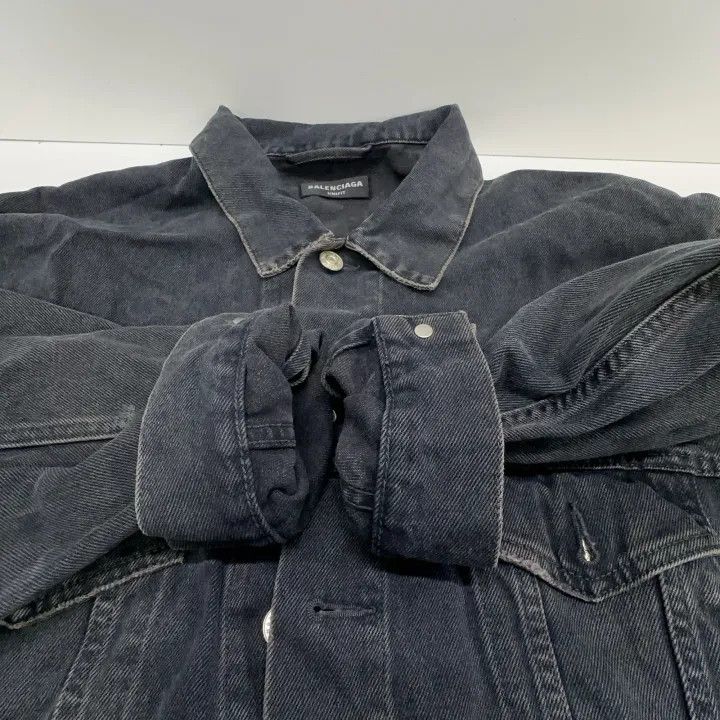 Balenciaga Balenciaga Black Logo Denim Jacket 0079 Size US M / EU 48-50 / 2 - 9 Thumbnail