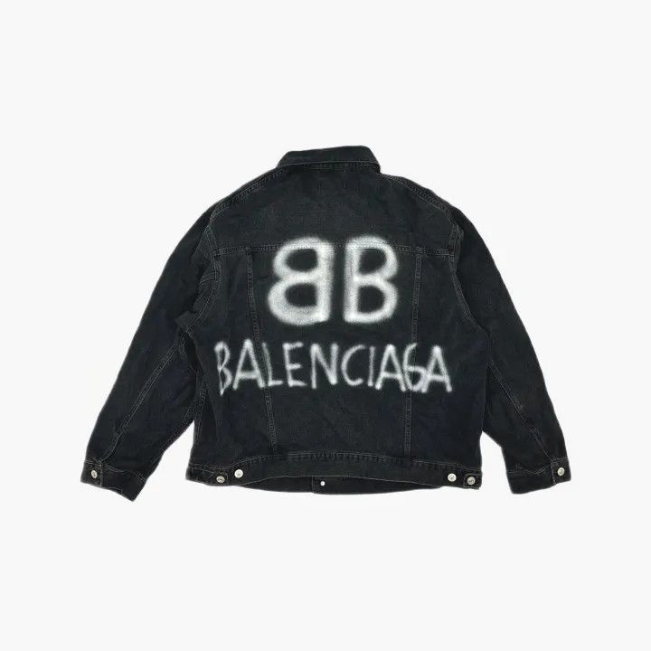 Balenciaga Balenciaga Black Logo Denim Jacket 0079 Size US M / EU 48-50 / 2 - 3 Thumbnail